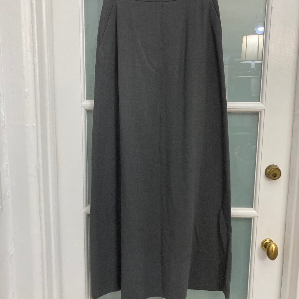 Vintage 1990's Banana Republic Maxi A-line Skirt Grey Wool Size: 4
